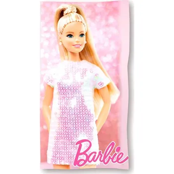 Ručník BAVLNĚNÝ RUČNÍK BARBIE RŮŽOVÝ RUČNÍK BARBIE MATTEL RUČNÍK PANENKA BARBIE