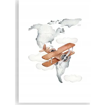 Obraz Plakát bez rámu do obýváku ložnice 50x70 mapa světa moderní stylový obraz