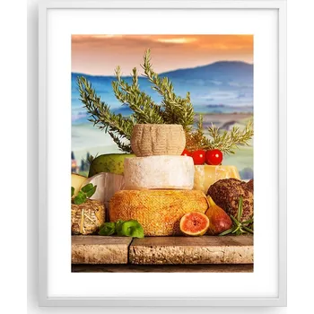 Obraz Obraz plakát na zeď v bílém rámu 40x50 Toskánsko foto plakáty do obýváku