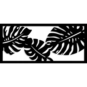 Obraz AŽUROVÝ OBRAZ NÁSTĚNNÁ DEKORACE 3D listy monstery L panel 60x30cm