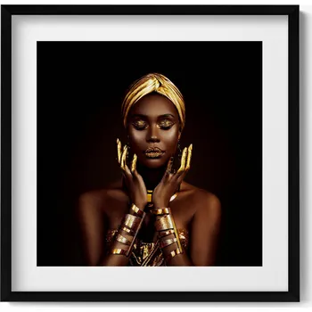 Obraz Dekorativní obraz v rámu do obýváku Portrét africké ženy 50x50 cm