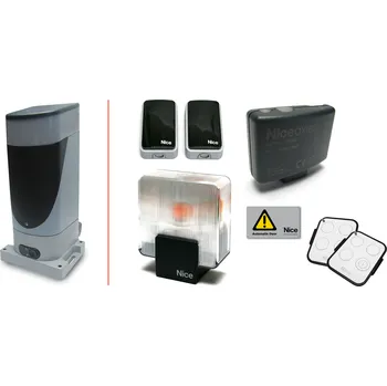 Pohon brány NICE S.p.A. Zálohovatelný ultratenký motor SLIGHT do 400 kg s dálkovým ovládáním s možností indikace s