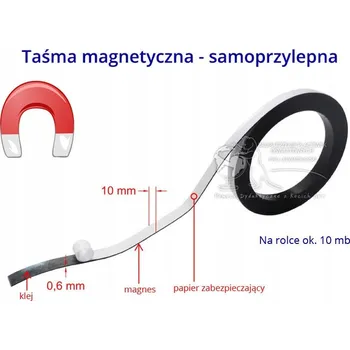 Magnetická páska ohebná samolepicí šířka 10 mm