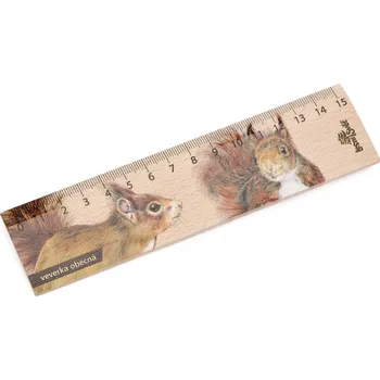 pravítka Lesní svět Dřevěné pravítko 15 cm - Veverka