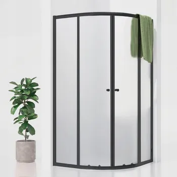 Sprchový kout WellMall Point Black posuvné dveře 80 x 80 cm
