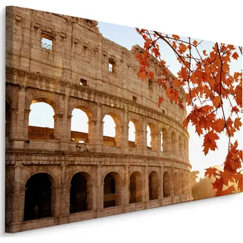 Obraz Obraz do obýváku Řím Koloseum listy slunce 90x60