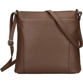 Kabelka Dámská kožená crossbody kabelka Italia Emma - tmavě hnědá