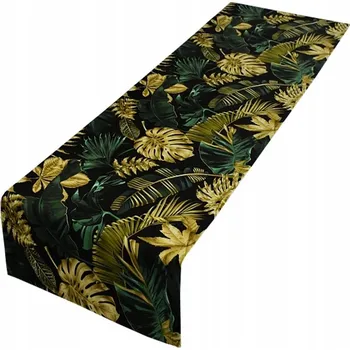 Obraz Běhoun vícebarevný 40x140 cm polyester květiny zelené zlaté