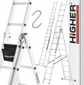 Žebřík Žebřík Higher z hliníku 3 x 9 až 150 kg