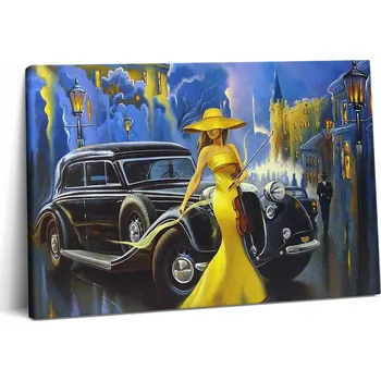 Obraz Fotoobraz Premium do kuchyně Dáma s houslemi v retro stylu 60x40