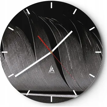 Hodiny Nástěnné hodiny do kuchyně 30x30 Pero Skleněné hodiny do obýváku Loft Tiché