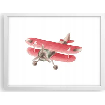 Obraz Obraz plakát v bílém rámu do obýváku 40x30, foto plakáty na zeď – letadlo