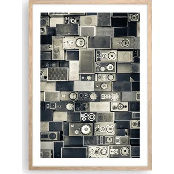 Obraz Plakát v rámu světlý dub do obýváku ložnice 50x70 abstrakce obraz