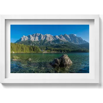 Obraz Elegantní obraz do obýváku v bílém rámu Špička Zugspitze Německo 30x20 cm