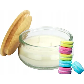 Svíčka Vonná sójová svíčka s dřevěným víčkem, vůně sušenek, 210 ml