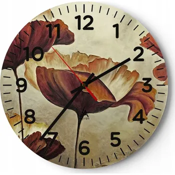 Hodiny Nástěnné hodiny do obýváku 40x40 Abstrakce Kulatý Skleněné hodiny Loft Tiché