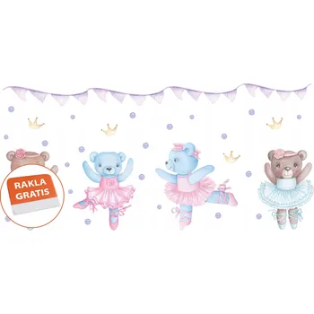 Samolepící dekorace Samolepka na stěnu medvídci pro děti 200x95 cm