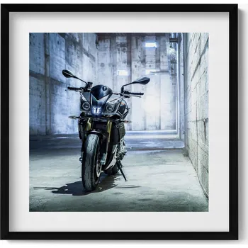 Obraz Dekorativní nástěnný obraz s grafikou Motocykl v betonové uličce města 50x50 cm