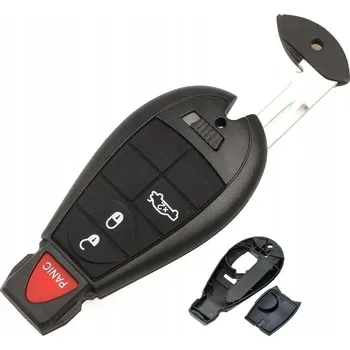 Zabzepeční vozidel Pouzdro klíče dálkového ovládání Jeep Chrysler 3 tlačítka + PANIC baterie pod krytem
