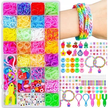 kreativní sada SADA GUMIČEK PRO VÝROBU NÁRAMKŮ GUMIČEK XXXL 15000 KS KORÁLKŮ DÁREK