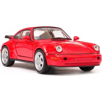 autíčko Kovový model auta Porsche 964 Turbo, měřítko 1:34 - 39 WELLY, červený
