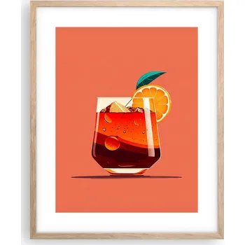 Obraz Obraz plakát na zeď v rámu světlý dub 40x50 koktejl plakáty do obýváku