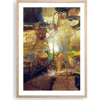 Obraz Plakát v rámu světlý dub do obýváku ložnice 50x70 abstrakce obraz