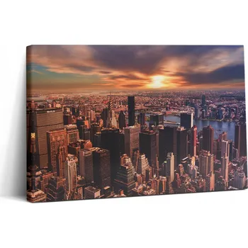 Obraz Plátno na zeď do předsíně Panorama města Západ Slunce New York
