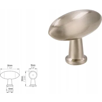 Nábytkové kování Nábytková úchytka knopka SIRO 2039-38ZN21 vzhled nerezové oceli
