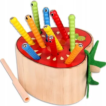 Obraz DOVEDNOSTNÍ HRA DŘEVĚNÁ CHYŤ ČERVA MAGNET