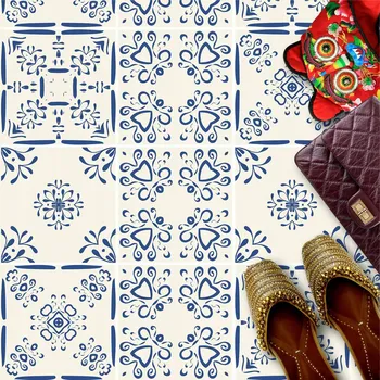 Fototapeta Samolepky na podlahové dlaždice 30x30 cm, modrý španělský vzor