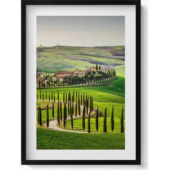 Obraz Dekorativní obraz v černém rámu do obýváku Italská krajina 50x70 cm