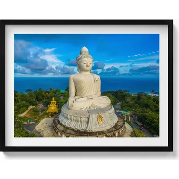 Obraz Dekorativní obraz v černém rámu do obýváku Buddha Phuket Thajsko 80x60 cm