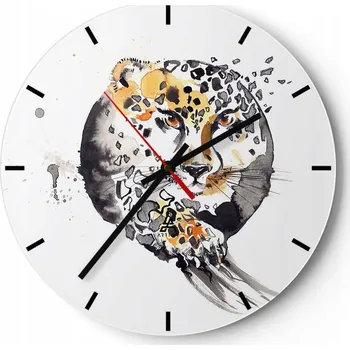 Hodiny Nástěnné hodiny do kuchyně 30x30 Zvířata Skleněné hodiny do obýváku Tiché