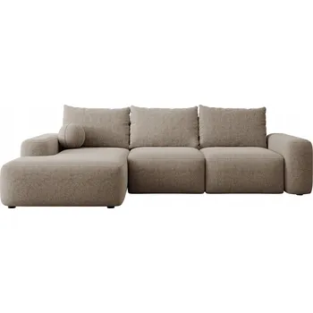 Sedací souprava Rohová Sedací Souprava Carnos s jednotlivými polštáře, světle hnědý šenil, levostranná