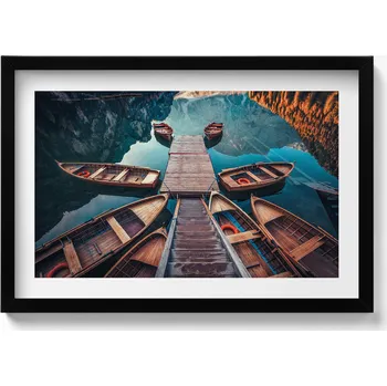 Obraz Dekorativní nástěnný obraz s grafikou Most a jezero Pragser Wildsee 60x40 cm