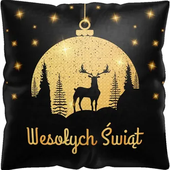 Polštář DEKORAČNÍ POVLEČENÍ NA POLŠTÁŘEK VÁNOČNÍ MOTIV 40x40 cm - POVLEK NA POLŠTÁŘEK S VÁNOČNÍM VZOREM DÁREK