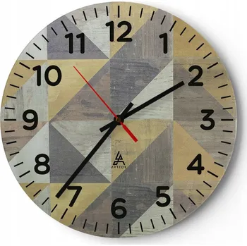 Hodiny Kuchyňské nástěnné hodiny 30x30 Abstrakce Moderní skleněné hodiny Tiché