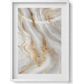 Obraz Moderní nástěnná dekorace obraz v bílém rámu Textura mramoru 50x70 cm