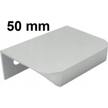 Nábytkové kování Nábytková úchytka hranová zaoblená C12 R9 přírodní elox L-50 mm