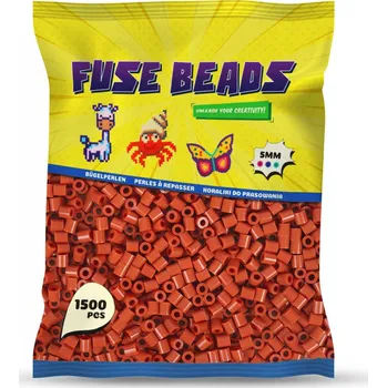 Dětské navlékací korálky Nažehlovací korálky HNĚDÉ 1500 ks Benny Beads Velikost Midi 5 mm