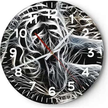 Hodiny Nástěnné hodiny do obýváku 40x40 Abstrakce Kulatý Skleněné hodiny Loft Tiché