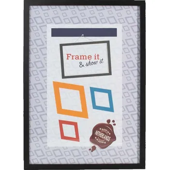 Obraz Rámeček dřevěný MDF Smart černý 18x24 cm Plexi