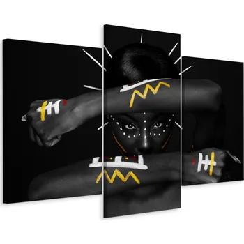 Obraz Obraz Triptych ŽENA v Etnickém Make-upu 90x60