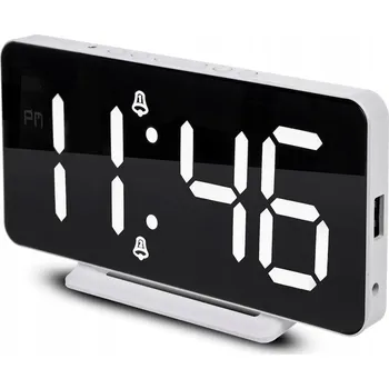 Hodiny Budík GreenBlue bílý 15 cm