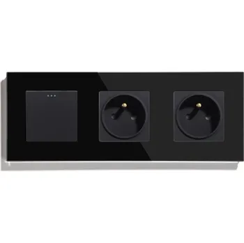 Elektrická zásuvka MECHANICKÝ KLÁVESOVÝ SPÍNAČ ZÁSUVKA + ZÁSUVKA KLASICKÝ SKLENĚNÝ