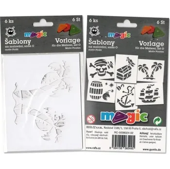 Výtvarná sada Rico Sada 6ks, papírové šablony na malování, Rico, set O