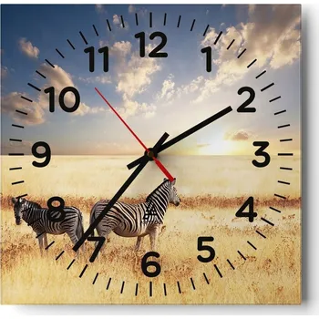 Hodiny Nástěnné hodiny do obýváku 40x40 Zvířata Bezhluczne Skleněné hodiny Tiché