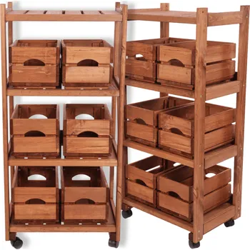 Dílenský regál Dřevěný skladový regál Wamar-Sosenka 102 x 48 x 34 cm, max. nosnost 10 kg na polici