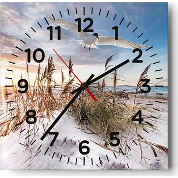 Hodiny Nástěnné hodiny do obýváku 40x40 Moře Tiché Skleněné hodiny Stylové Bezhlučné